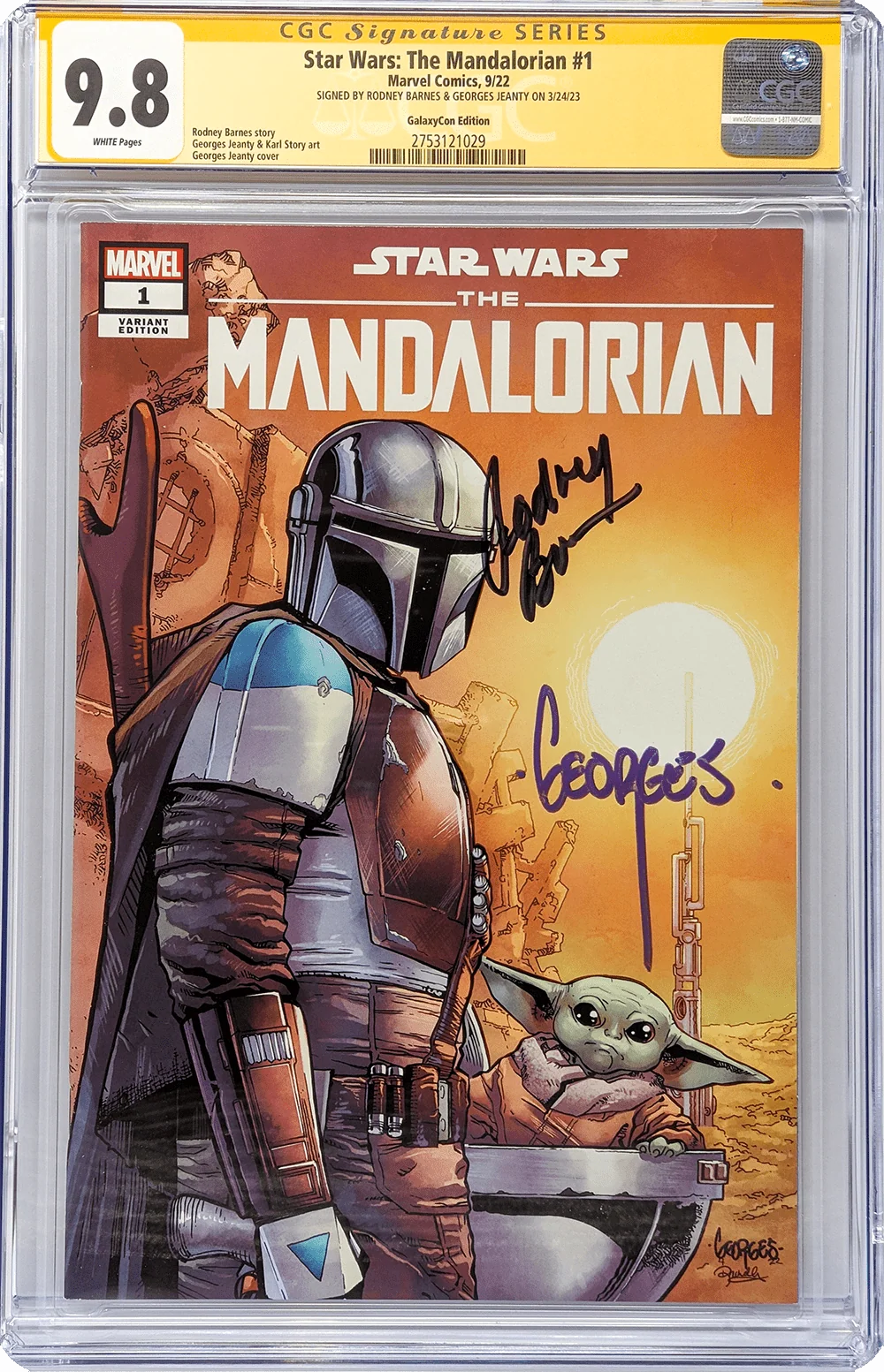 Star Wars: The Mandalorian #1 GalaxyCon Raleigh 2022 Exclusive Variant CGC Signature Series 9.8 Signed Barnes & Jeanty - Image 36
