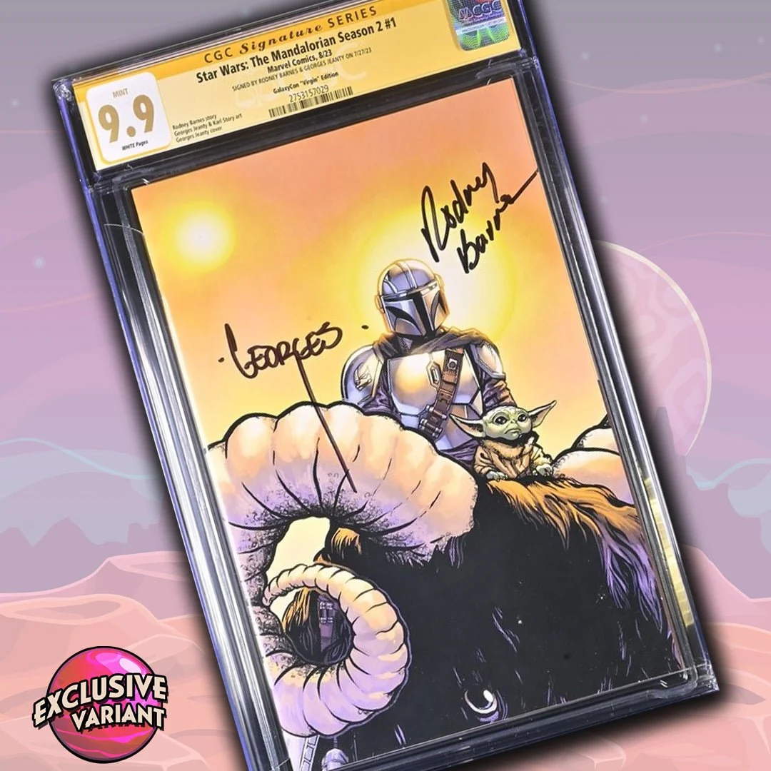 Star Wars: The Mandalorian Season 2 #1 Marvel Comics Galaxycon "Virgin" Exclusive CGC Signature Series 9.9 Mint Signed Barnes, Geanty