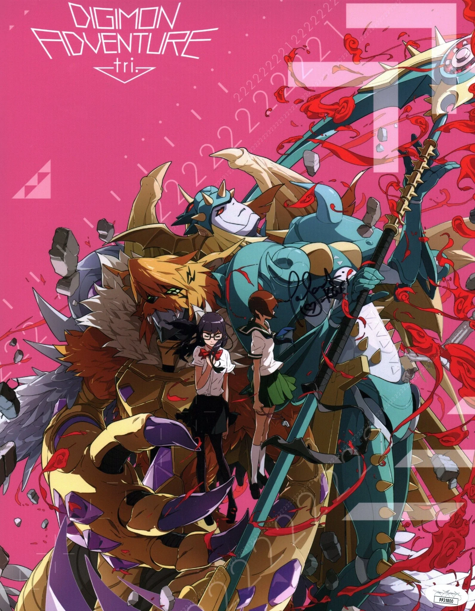 Tara Sands Digimon Adventure Tri 11x14 Signed Photo Poster JSA Certified Autograph