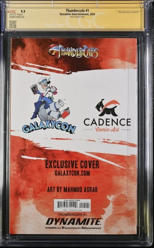 Thundercats #1 GalaxyCon Exclusive Asrar Variant Cover Dynamite Comics CGC Signature Series 9.9 Signed Moss, Shalvey - Image 3