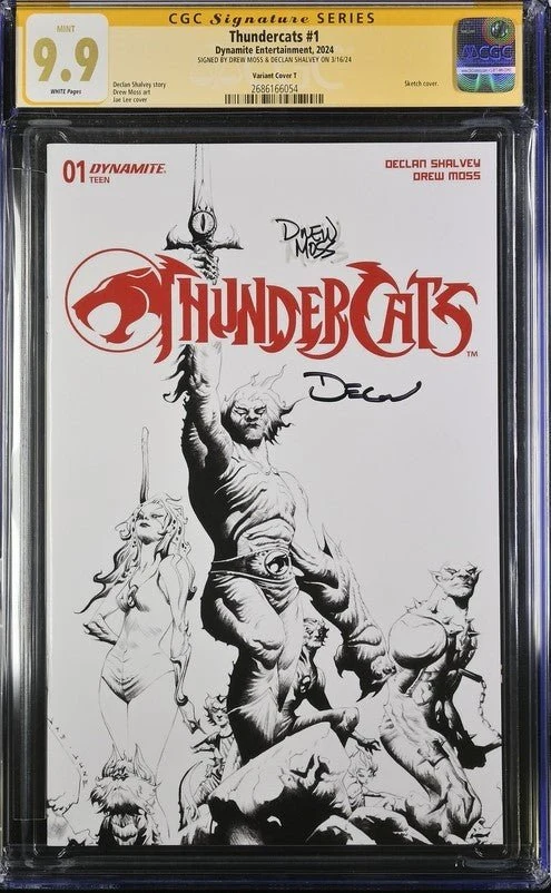 Thundercats #1 Sketch Cover Dynamite Comics CGC Signature Series 9.9 Signed Moss, Shalvey - Image 2