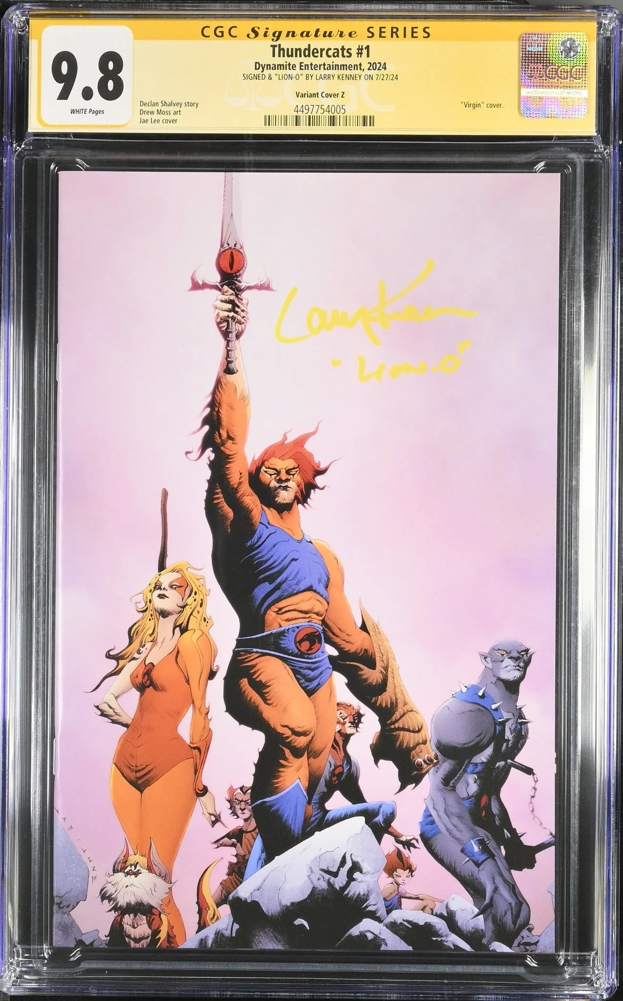 Thundercats #1 Variant Cover Z Dynamite Comics CGC Signature Series 9.8 Signed Larry Kenney